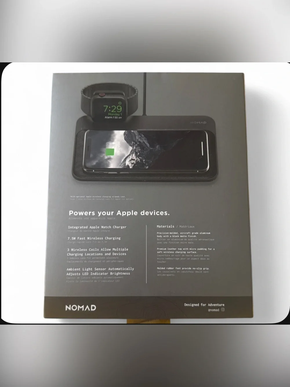 Nomad Base Station - Black and White Wireless Charging Dock